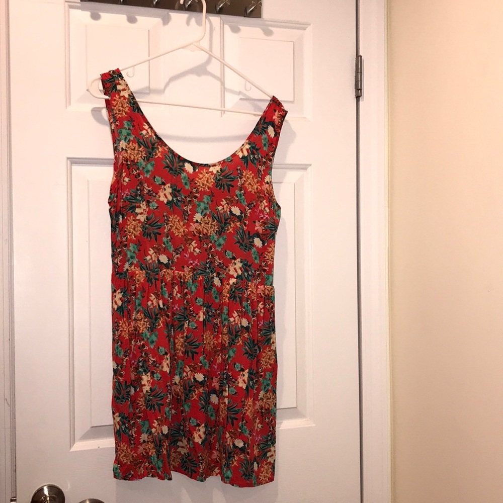 Mango floral orange dress